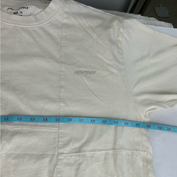 Public Supply NYC Mens SZ 2XL Cream Short Sleeve Streetwear T-Shirt New York - Picture 9 of 11